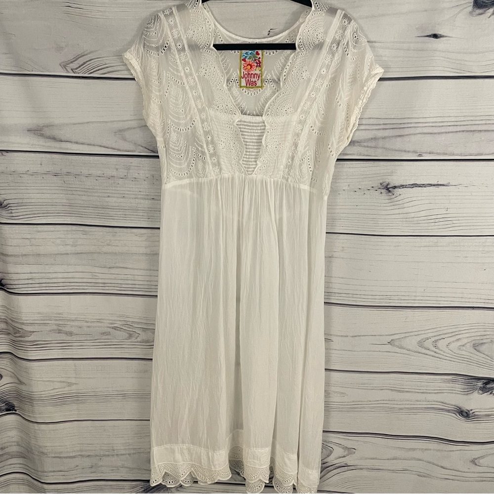 Johnny Was White Dress Sz.S